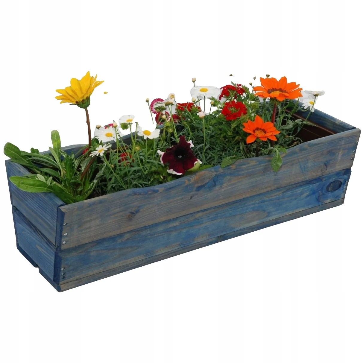 Skrzynka ogrodowa na kwiaty zielona 64 cm - obrazek 2