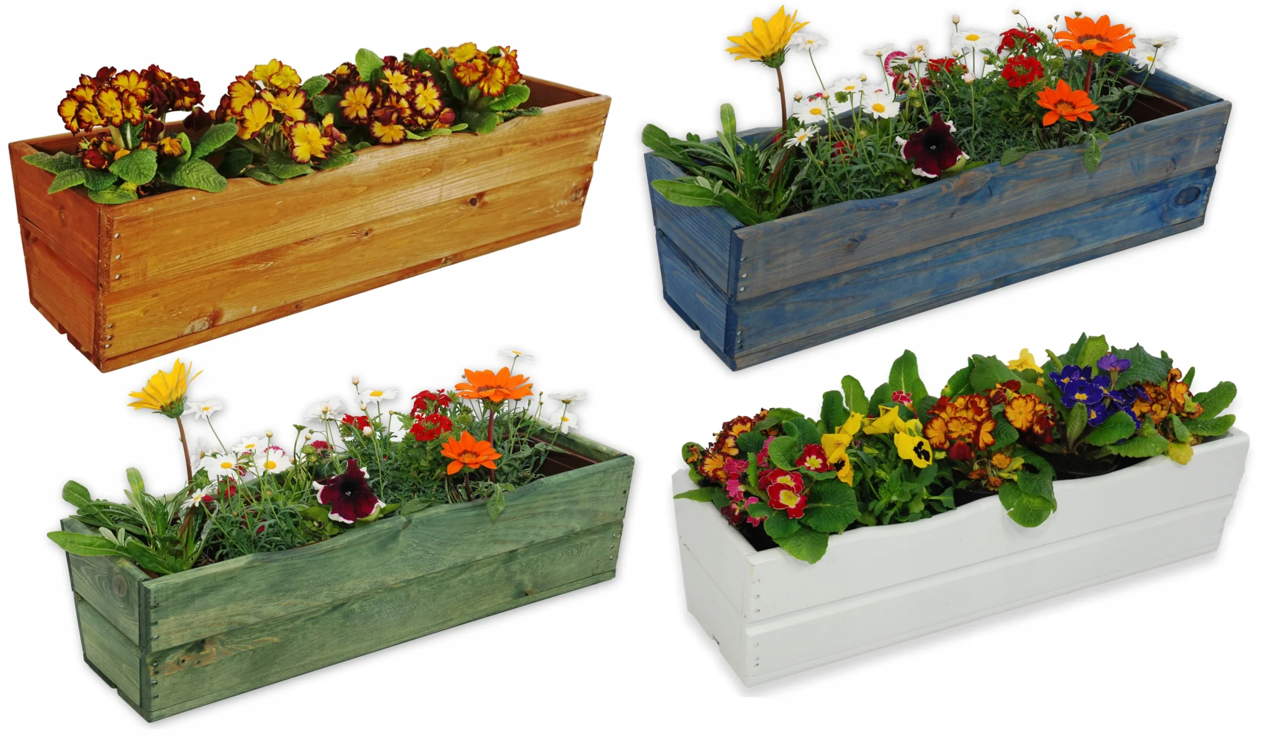 Skrzynka ogrodowa na kwiaty zielona 64 cm - obrazek 5