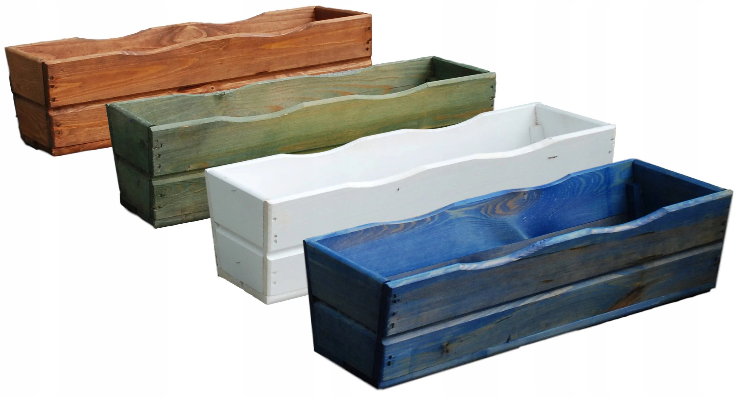 Skrzynka ogrodowa na kwiaty zielona 64 cm - obrazek 6