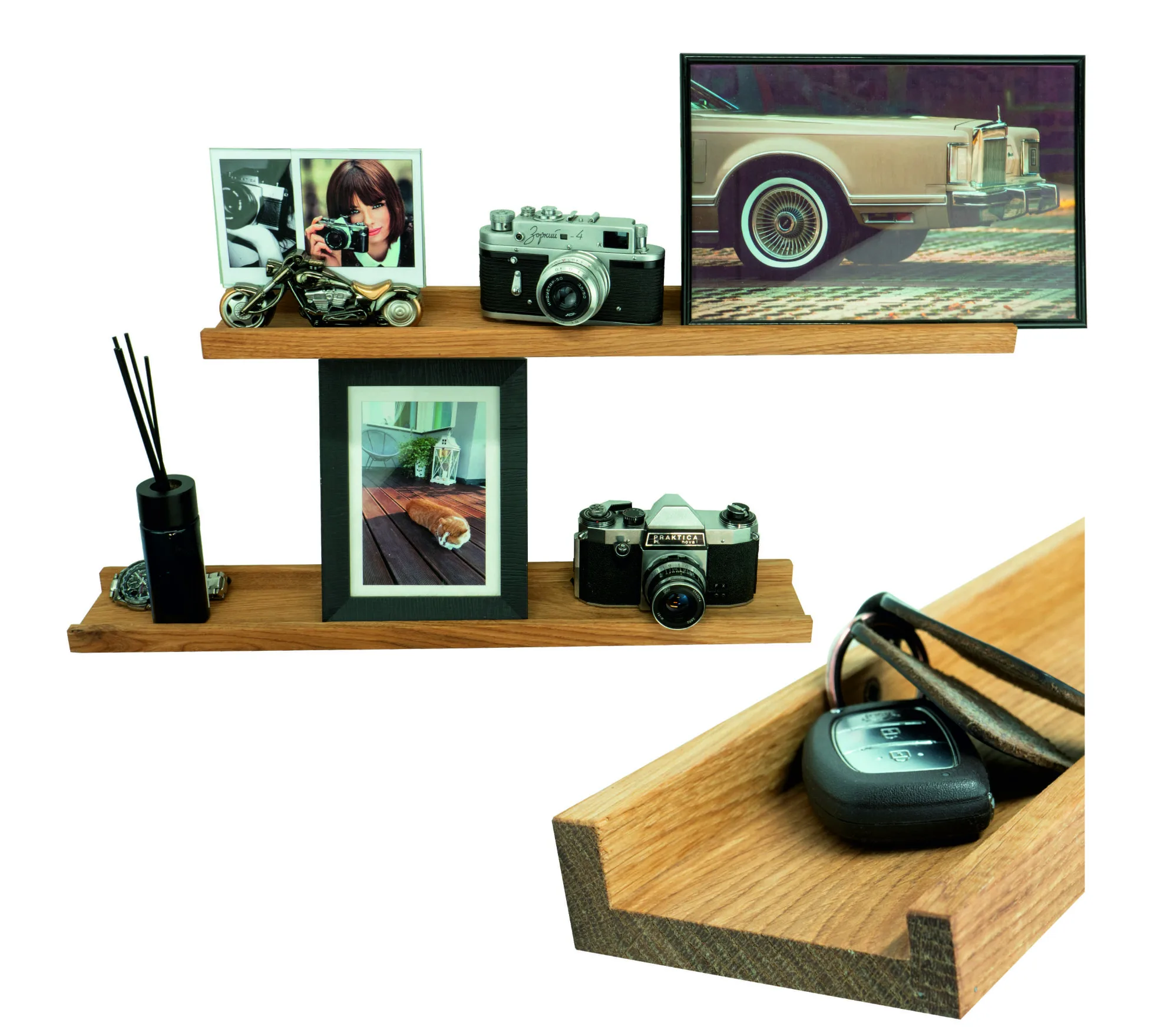 PÓŁKA DĘBOWA "U" 60 CM