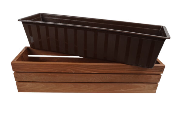 SKRZYNKA BALKONOWA Z WSADEM 41 cm BRĄZ - obrazek 8