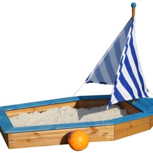 PIASKOWNICA DREWNIANA STATEK Z POJEMNIKIEM NA ZABAWKI  + AGROWŁÓKNINA GRATIS